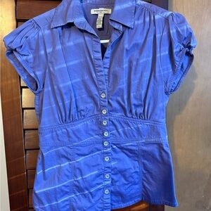 Banana Republic Women's Vibrant Purple Button-Down Shirt